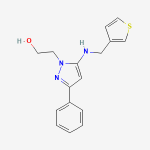 molecular formula C16H17N3OS B6639749 2-[3-Phenyl-5-(thiophen-3-ylmethylamino)pyrazol-1-yl]ethanol 