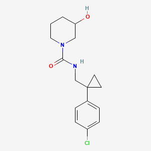 molecular formula C16H21ClN2O2 B6639767 N-[[1-(4-chlorophenyl)cyclopropyl]methyl]-3-hydroxypiperidine-1-carboxamide 
