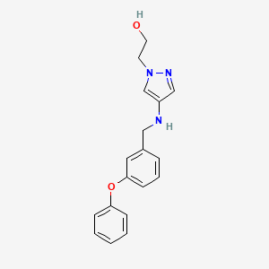 molecular formula C18H19N3O2 B6639772 2-[4-[(3-Phenoxyphenyl)methylamino]pyrazol-1-yl]ethanol 