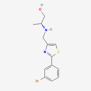 molecular formula C13H15BrN2OS B6639776 (2R)-2-[[2-(3-bromophenyl)-1,3-thiazol-4-yl]methylamino]propan-1-ol 