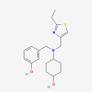 molecular formula C19H26N2O2S B6639780 3-[[(2-Ethyl-1,3-thiazol-4-yl)methyl-(4-hydroxycyclohexyl)amino]methyl]phenol 