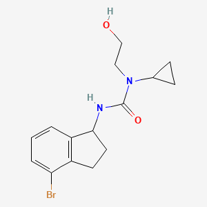 molecular formula C15H19BrN2O2 B6639793 3-(4-bromo-2,3-dihydro-1H-inden-1-yl)-1-cyclopropyl-1-(2-hydroxyethyl)urea 