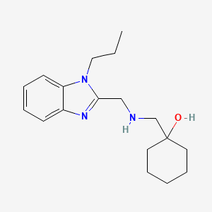 molecular formula C18H27N3O B6639799 1-[[(1-Propylbenzimidazol-2-yl)methylamino]methyl]cyclohexan-1-ol 