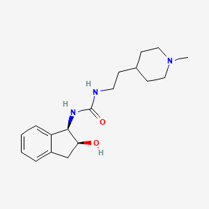 molecular formula C18H27N3O2 B6639806 1-[(1R,2S)-2-hydroxy-2,3-dihydro-1H-inden-1-yl]-3-[2-(1-methylpiperidin-4-yl)ethyl]urea 