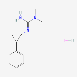 molecular formula C12H18IN3 B6639824 1,1-Dimethyl-2-(2-phenylcyclopropyl)guanidine;hydroiodide 