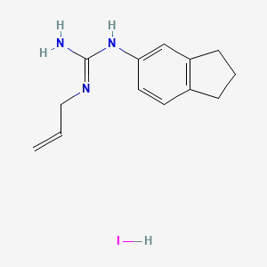 molecular formula C13H18IN3 B6639838 1-(2,3-dihydro-1H-inden-5-yl)-2-prop-2-enylguanidine;hydroiodide 