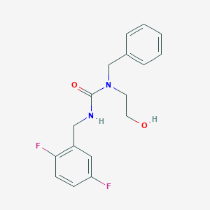 molecular formula C17H18F2N2O2 B6639843 1-Benzyl-3-[(2,5-difluorophenyl)methyl]-1-(2-hydroxyethyl)urea 