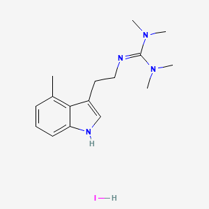 molecular formula C16H25IN4 B6639851 1,1,3,3-tetramethyl-2-[2-(4-methyl-1H-indol-3-yl)ethyl]guanidine;hydroiodide 