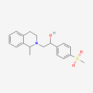 molecular formula C19H23NO3S B6639857 2-(1-methyl-3,4-dihydro-1H-isoquinolin-2-yl)-1-(4-methylsulfonylphenyl)ethanol 