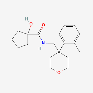 1-hydroxy-N-[[4-(2-methylphenyl)oxan-4-yl]methyl]cyclopentane-1-carboxamide