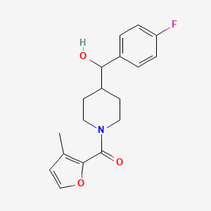 molecular formula C18H20FNO3 B6639878 [4-[(4-Fluorophenyl)-hydroxymethyl]piperidin-1-yl]-(3-methylfuran-2-yl)methanone 