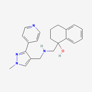 molecular formula C21H24N4O B6639884 1-[[(1-methyl-3-pyridin-4-ylpyrazol-4-yl)methylamino]methyl]-3,4-dihydro-2H-naphthalen-1-ol 