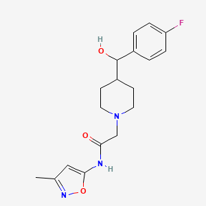 2-[4-[(4-fluorophenyl)-hydroxymethyl]piperidin-1-yl]-N-(3-methyl-1,2-oxazol-5-yl)acetamide
