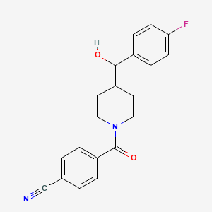 molecular formula C20H19FN2O2 B6639908 4-[4-[(4-Fluorophenyl)-hydroxymethyl]piperidine-1-carbonyl]benzonitrile 