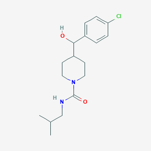 molecular formula C17H25ClN2O2 B6639926 4-[(4-chlorophenyl)-hydroxymethyl]-N-(2-methylpropyl)piperidine-1-carboxamide 