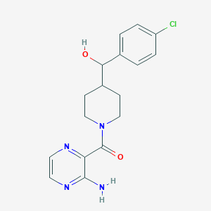 molecular formula C17H19ClN4O2 B6639936 (3-Aminopyrazin-2-yl)-[4-[(4-chlorophenyl)-hydroxymethyl]piperidin-1-yl]methanone 