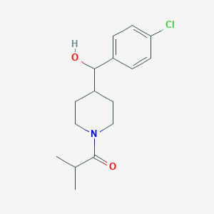 molecular formula C16H22ClNO2 B6639942 1-[4-[(4-Chlorophenyl)-hydroxymethyl]piperidin-1-yl]-2-methylpropan-1-one 