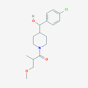 1-[4-[(4-Chlorophenyl)-hydroxymethyl]piperidin-1-yl]-3-methoxy-2-methylpropan-1-one