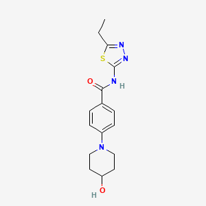 molecular formula C16H20N4O2S B6640025 N-(5-ethyl-1,3,4-thiadiazol-2-yl)-4-(4-hydroxypiperidin-1-yl)benzamide 