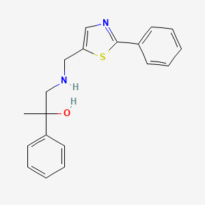 molecular formula C19H20N2OS B6640038 2-Phenyl-1-[(2-phenyl-1,3-thiazol-5-yl)methylamino]propan-2-ol 