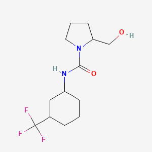 molecular formula C13H21F3N2O2 B6640107 2-(hydroxymethyl)-N-[3-(trifluoromethyl)cyclohexyl]pyrrolidine-1-carboxamide 