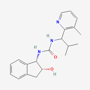 molecular formula C20H25N3O2 B6640153 1-[(1S,2R)-2-hydroxy-2,3-dihydro-1H-inden-1-yl]-3-[2-methyl-1-(3-methylpyridin-2-yl)propyl]urea 