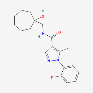molecular formula C19H24FN3O2 B6640169 1-(2-fluorophenyl)-N-[(1-hydroxycycloheptyl)methyl]-5-methylpyrazole-4-carboxamide 