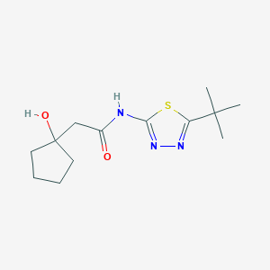 molecular formula C13H21N3O2S B6640182 N-(5-tert-butyl-1,3,4-thiadiazol-2-yl)-2-(1-hydroxycyclopentyl)acetamide 