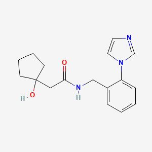 molecular formula C17H21N3O2 B6640187 2-(1-hydroxycyclopentyl)-N-[(2-imidazol-1-ylphenyl)methyl]acetamide 