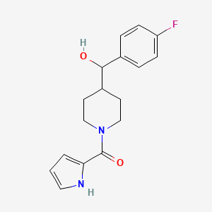 molecular formula C17H19FN2O2 B6640197 [4-[(4-fluorophenyl)-hydroxymethyl]piperidin-1-yl]-(1H-pyrrol-2-yl)methanone 