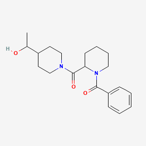 molecular formula C20H28N2O3 B6640203 (1-Benzoylpiperidin-2-yl)-[4-(1-hydroxyethyl)piperidin-1-yl]methanone 