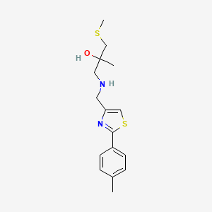 2-Methyl-1-[[2-(4-methylphenyl)-1,3-thiazol-4-yl]methylamino]-3-methylsulfanylpropan-2-ol