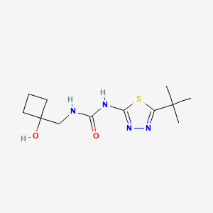 molecular formula C12H20N4O2S B6640213 1-(5-Tert-butyl-1,3,4-thiadiazol-2-yl)-3-[(1-hydroxycyclobutyl)methyl]urea 