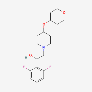 molecular formula C18H25F2NO3 B6640221 1-(2,6-Difluorophenyl)-2-[4-(oxan-4-yloxy)piperidin-1-yl]ethanol 