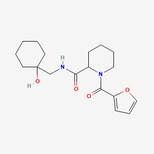 molecular formula C18H26N2O4 B6640255 1-(furan-2-carbonyl)-N-[(1-hydroxycyclohexyl)methyl]piperidine-2-carboxamide 