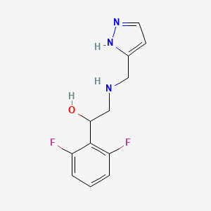 molecular formula C12H13F2N3O B6640275 1-(2,6-difluorophenyl)-2-(1H-pyrazol-5-ylmethylamino)ethanol 