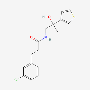 molecular formula C16H18ClNO2S B6640291 3-(3-chlorophenyl)-N-(2-hydroxy-2-thiophen-3-ylpropyl)propanamide 