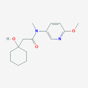 molecular formula C15H22N2O3 B6640295 2-(1-hydroxycyclohexyl)-N-(6-methoxypyridin-3-yl)-N-methylacetamide 