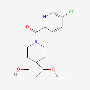 molecular formula C16H21ClN2O3 B6640314 (5-Chloropyridin-2-yl)-(3-ethoxy-1-hydroxy-7-azaspiro[3.5]nonan-7-yl)methanone 