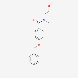 molecular formula C18H21NO3 B6640329 N-(2-hydroxyethyl)-N-methyl-4-[(4-methylphenyl)methoxy]benzamide 
