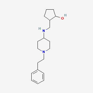 molecular formula C19H30N2O B6640338 2-[[[1-(2-Phenylethyl)piperidin-4-yl]amino]methyl]cyclopentan-1-ol 