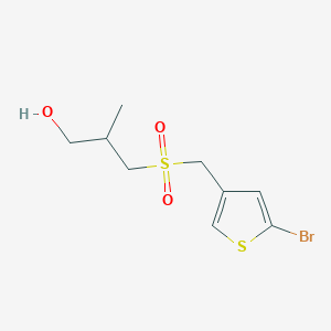 molecular formula C9H13BrO3S2 B6640354 3-[(5-Bromothiophen-3-yl)methylsulfonyl]-2-methylpropan-1-ol 