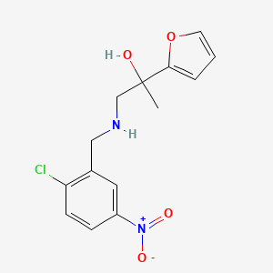 molecular formula C14H15ClN2O4 B6640355 1-[(2-Chloro-5-nitrophenyl)methylamino]-2-(furan-2-yl)propan-2-ol 