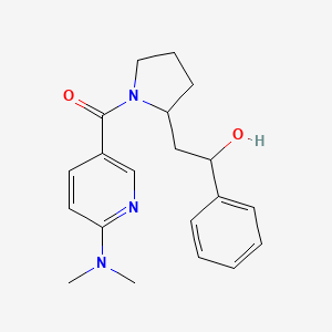 molecular formula C20H25N3O2 B6640380 [6-(Dimethylamino)pyridin-3-yl]-[2-(2-hydroxy-2-phenylethyl)pyrrolidin-1-yl]methanone 