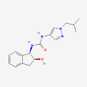 1-[(1R,2S)-2-hydroxy-2,3-dihydro-1H-inden-1-yl]-3-[1-(2-methylpropyl)pyrazol-4-yl]urea