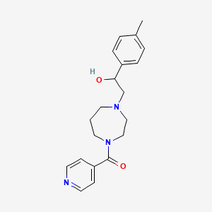 molecular formula C20H25N3O2 B6640386 [4-[2-Hydroxy-2-(4-methylphenyl)ethyl]-1,4-diazepan-1-yl]-pyridin-4-ylmethanone 