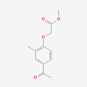 molecular formula C12H14O4 B066404 Acetic acid, 2-(4-acetyl-2-methylphenoxy)-, methyl ester CAS No. 166953-80-6