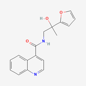 molecular formula C17H16N2O3 B6640404 N-[2-(furan-2-yl)-2-hydroxypropyl]quinoline-4-carboxamide 