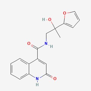 molecular formula C17H16N2O4 B6640422 N-[2-(furan-2-yl)-2-hydroxypropyl]-2-oxo-1H-quinoline-4-carboxamide 