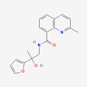 molecular formula C18H18N2O3 B6640426 N-[2-(furan-2-yl)-2-hydroxypropyl]-2-methylquinoline-8-carboxamide 